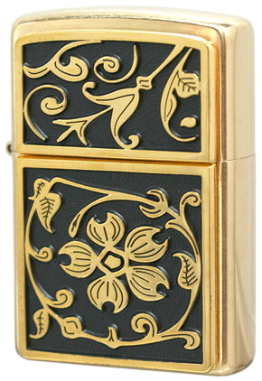 Zippo ジッポー Gold Floral Flush Emblem 20903 メール便可