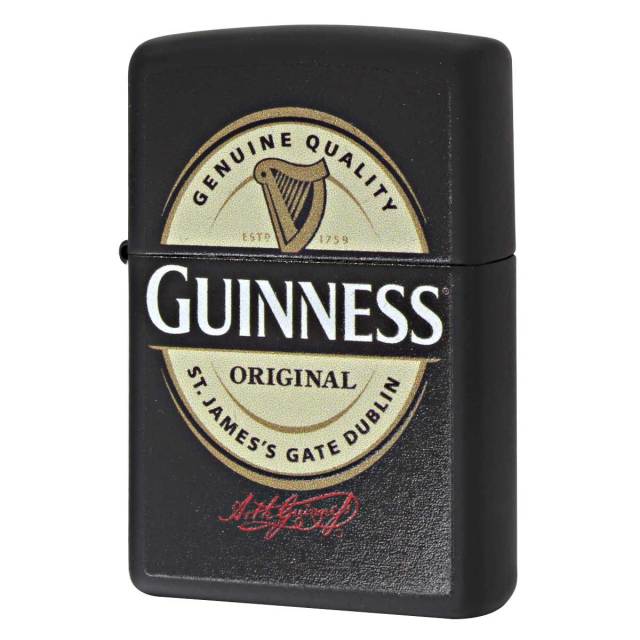 Zippo ジッポー ギネスビール 酒 ロゴ Guinness Beer Logo ブラックマット 29755 メール便可