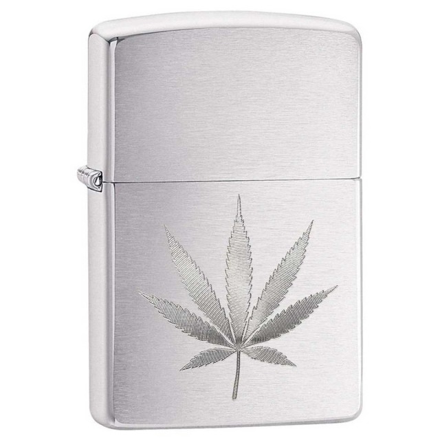 Zippo ジッポー マリファナ リーフ 葉 Counter Culture Marijuana Leaf ブラッシュドクローム 29587 メール便可