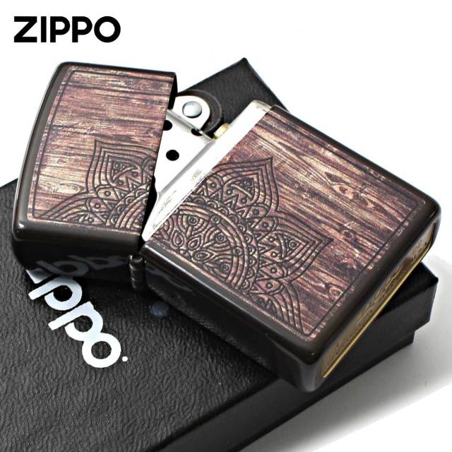 Zippo ジッポー まんだら 曼荼羅 ウッド風 Wood Mandala