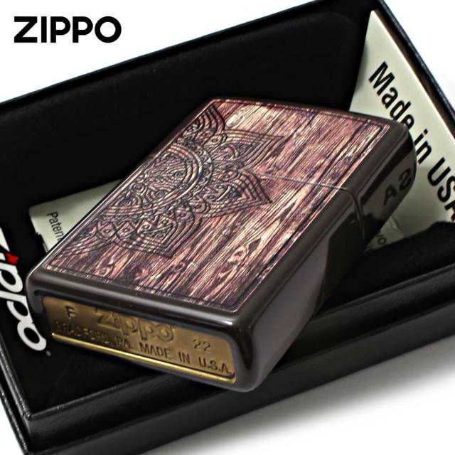 Zippo ジッポー まんだら 曼荼羅 ウッド風 Wood Mandala
