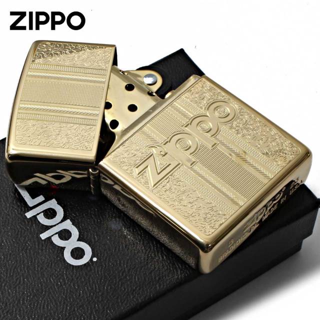 Zippo ジッポー ジッポ ロゴ パターン彫刻 Logo Pattern 鏡面