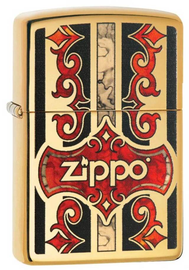 Zippo ジッポー ジッポ ロゴ マーブル レッド ブラック Fusion Zippo Red and Black 鏡面 ポリッシュ ブラス 29510 メール便可