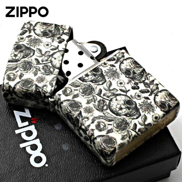 Zippo ジッポー スカル ドクロ 骸骨 薔薇 ローズ Skeleton