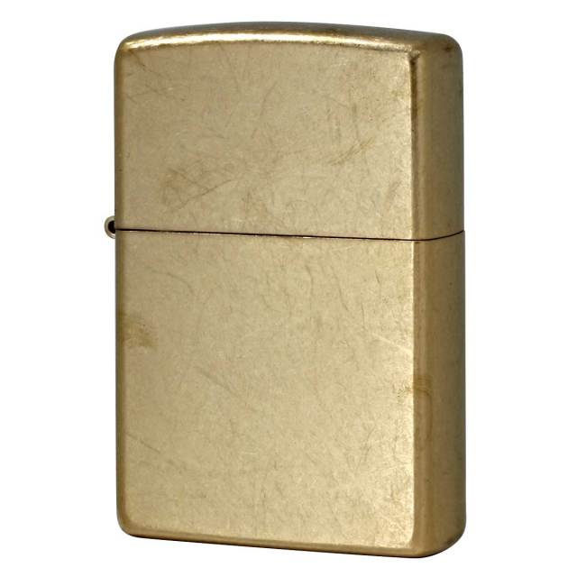 Zippo ジッポー 無地 ストリートクローム 真鍮 ブラス 207B Tumbled Brass 49477 メール便可