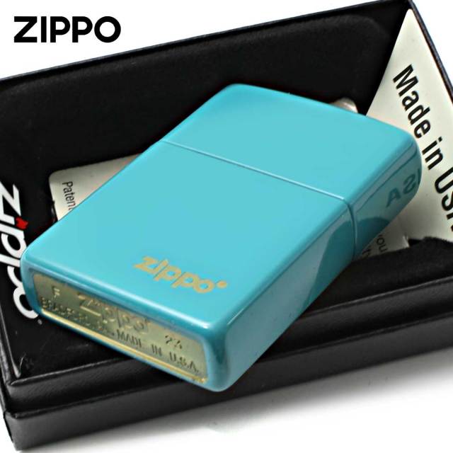 Zippo ジッポー ターコイズ ジッポ ロゴ Flat Turquoise 塗装 49454ZL