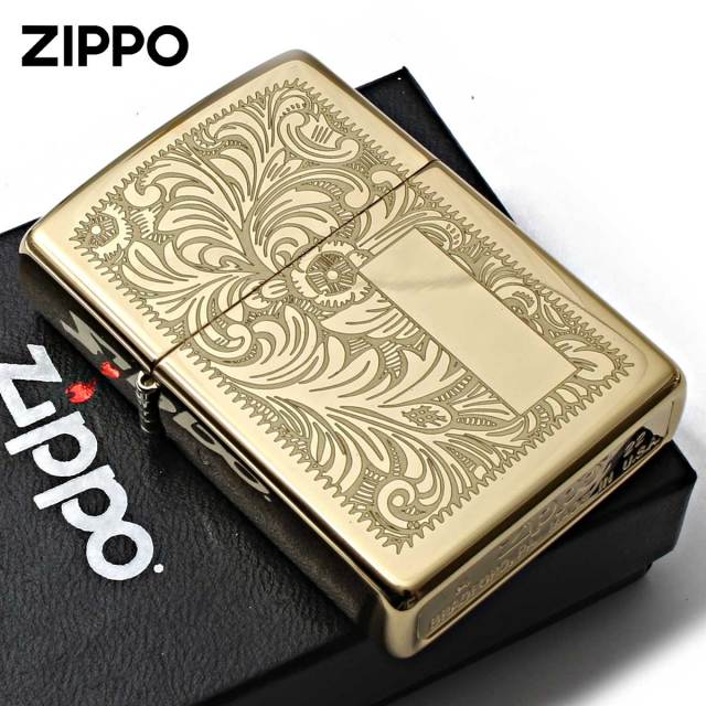 最終価格！　HAMILTON Khaki zippo セット Zippo ジッポー ベネチアン Venetian High Polish Brass 鏡面
