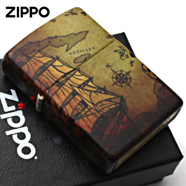 Zippo ジッポー 海賊 海賊船 地図 Pirate Ship 全面塗装 49355