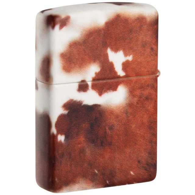Zippo ジッポー 牛 Cow Hide Brown White アニマル柄 全面塗装 48216
