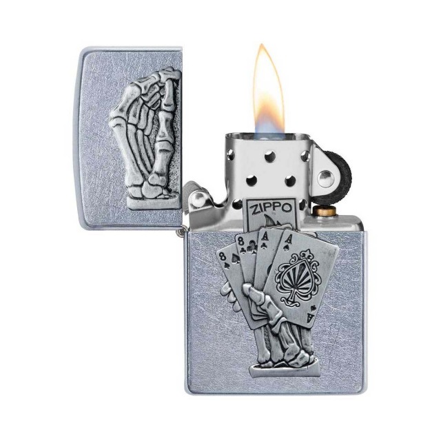 Zippo ジッポー トランプ スカル ドクロ 骸骨 Dead Mans Hand Emblem  