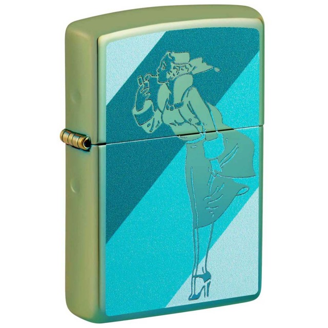 Zippo ジッポー ウインディ ガール レディ Teal Windy Design 鏡面 ポリッシュ ティール 48457 メール便可