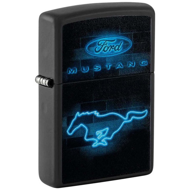 Zippo ジッポー マスタング ロゴ フォード アメリカ 自動車 Ford ブラックマット 48404 メール便可