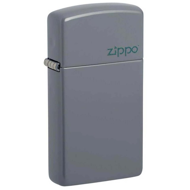 Zippo ジッポー スリム グレー ジッポ ロゴ マット Flat Grey Matte Logo Slim 塗装 49527ZL メール便可