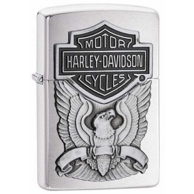 Zippo ジッポー ハーレーダビッドソン ロゴ アメリカモデル バイク 二輪 モーターサイクル  Harley Davidson EMBLEM ブラッシュドクローム 200HD.H284