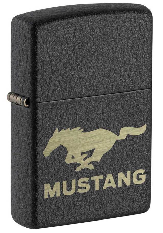 Zippo ジッポー マスタング ロゴ フォード アメリカ 自動車 Ford MUSTANG ブラッククラックル 49827 メール便可