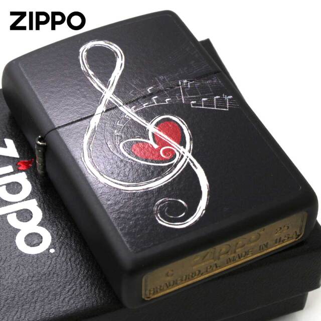 Zippo ジッポー 音符 ハート 音楽 Love Clef 46840 メール便可｜Zippo