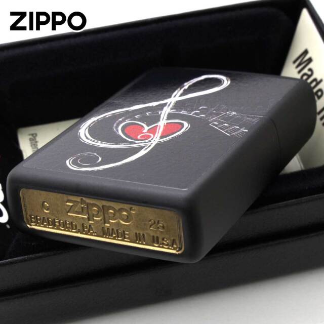 Zippo ジッポー 音符 ハート 音楽 Love Clef 46840 メール便可｜Zippo