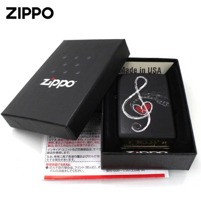 薔薇のシッポ　TLoM ピルケースバージョン　ハート Zippo ジッポー 音符 ハート 音楽 Love Clef 46840 メール便可｜Zippo