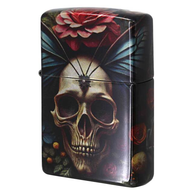 Zippo ジッポー スカル ドクロ 骸骨 薔薇 ローズ Skeleton Design 蓄光