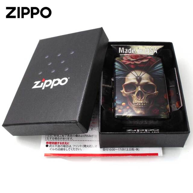 Zippo ジッポー スカル Skull 骸骨 蝶々 Butterfly Skull 46848 メール