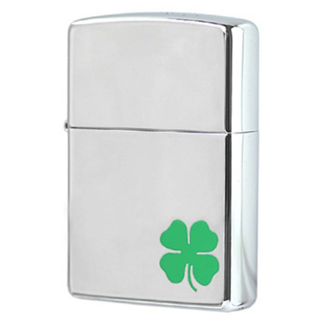 Zippo ジッポー 四つ葉 クローバー 幸運 Abito fluck 鏡面 ポリッシュ クローム 24007 メール便可