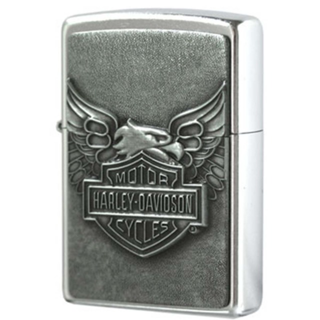 Zippo ジッポー ハーレーダビッドソン ロゴ アメリカモデル バイク 二輪 モーターサイクル  Harley Davidson Iron Eagle ブラッシュドクローム 20230 メール便可