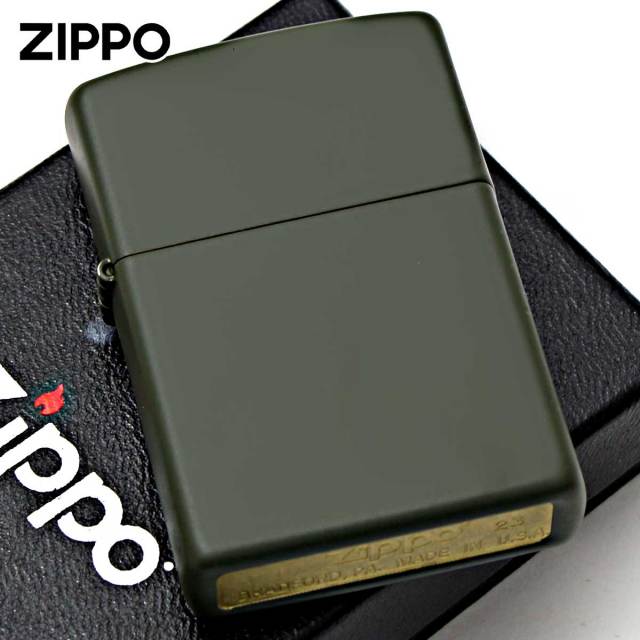 布袋寅泰Zippo オリーブグリーン 幾何学模様ライター Zippo ジッポー 無地 グリーン マット Green Matte 塗装 221