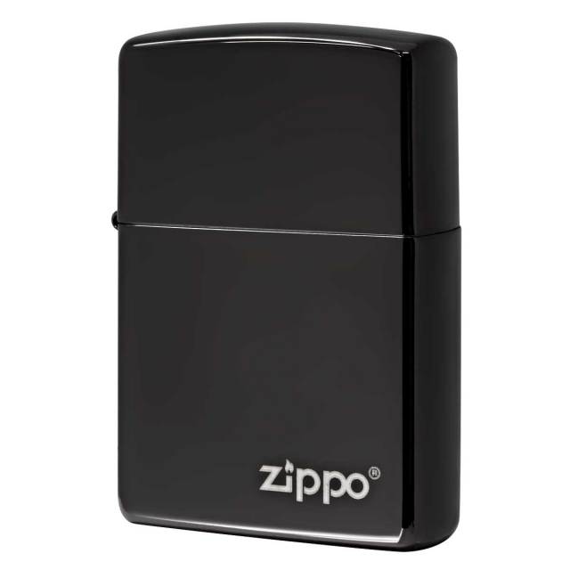 Zippo ジッポー 漆黒 ジッポ ロゴ ブラックエボニー High Polish Black Ebony 鏡面 PVD加工 24756ZL メール便可
