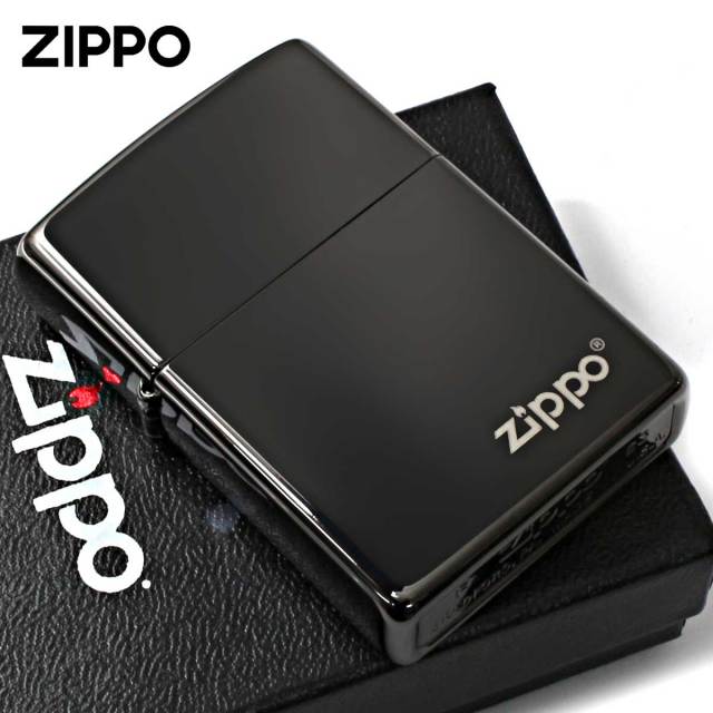 ポッポ Zippo ジッポー 漆黒 ジッポ ロゴ ブラックエボニー High Polish Black