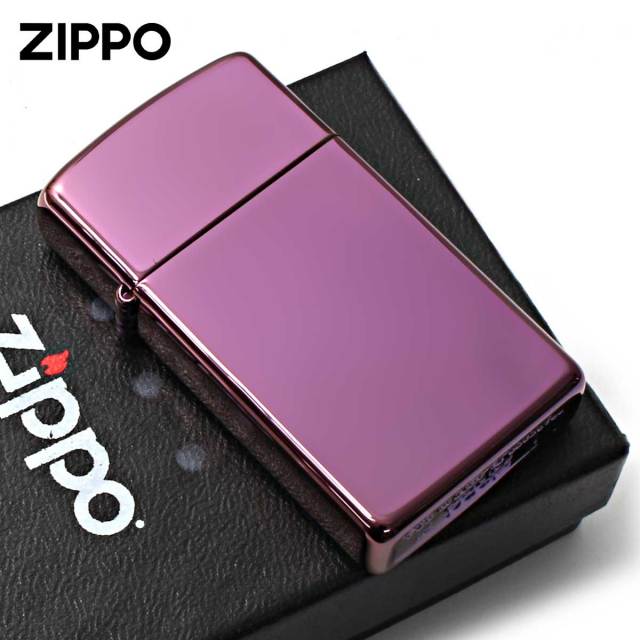 Zippo ジッポー 無地 スリム アビス パープル SLIM ABYSS 鏡面 PVD加工
