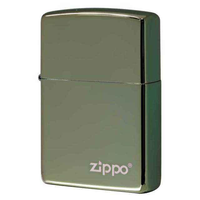 Zippo ジッポー グリーン ジッポ ロゴ High Polish Green ZIPPO Logo 鏡面 ポリッシュ 28129ZL メール便可