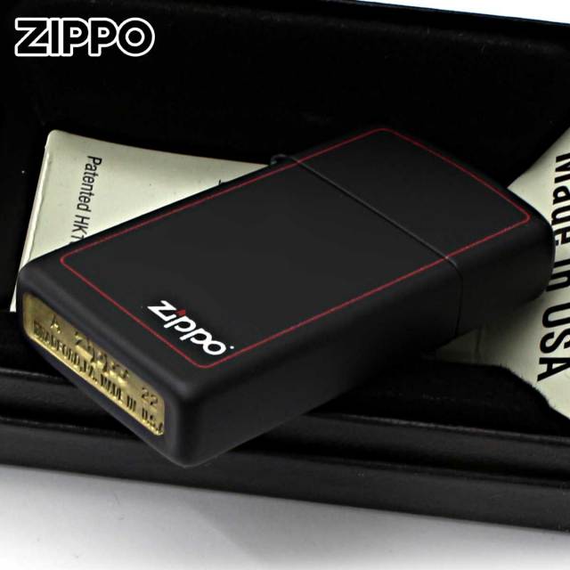 Zippo ジッポー スリム ブラック ボーダーライン ジッポ ロゴ