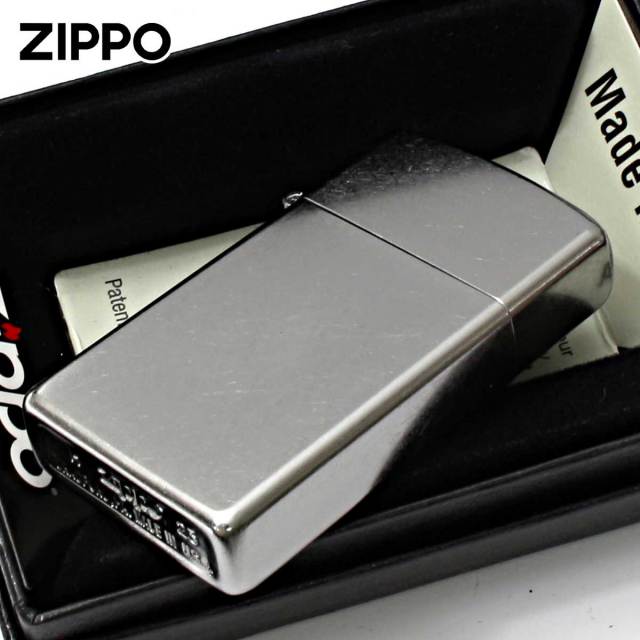 Zippo ジッポー スリム 無地 ストリートクローム Street Chrome Slim
