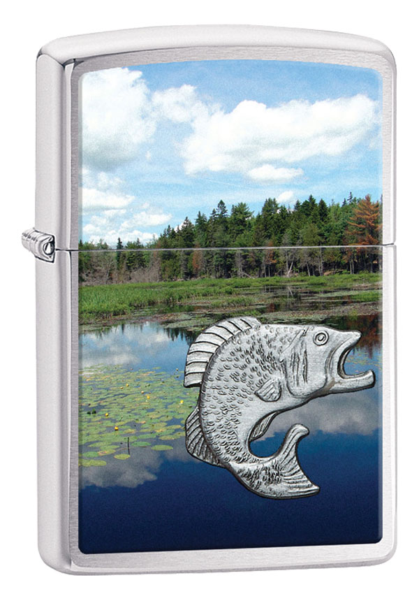 Zippo ジッポー 魚 フィッシュ 淡水魚 Fish in Lake ブラッシュドクローム 29408 メール便可