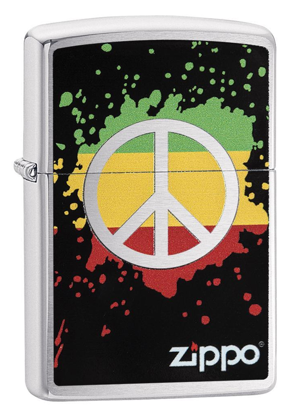 Zippo ジッポー ピースマーク スプラッシュ 平和 反戦 Peace Splash ブラッシュドクローム 29606 メール便可