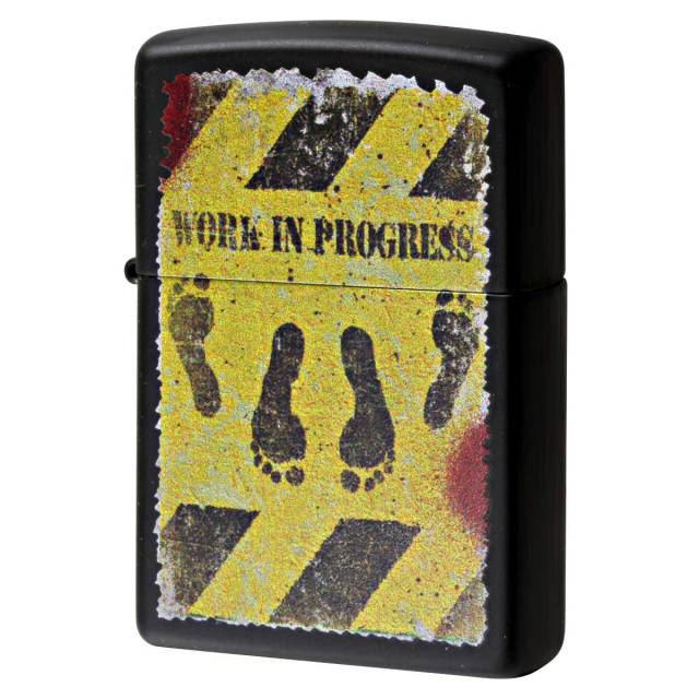 Zippo ジッポー 作業中 Work in Progress ブラックマット 29624 メール便可