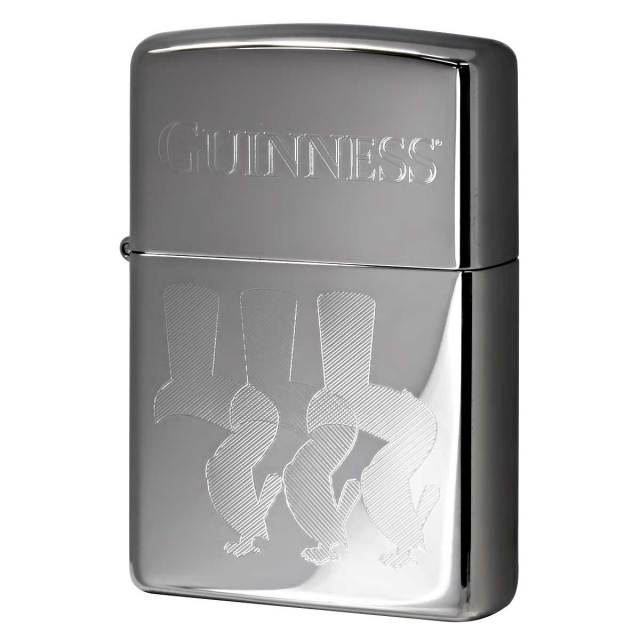 Zippo ジッポー ギネスビール 酒 ロゴ トゥーカン Guiness Beer Engraved Toucan Birds 鏡面 ポリッシュ クローム 29648 メール便可