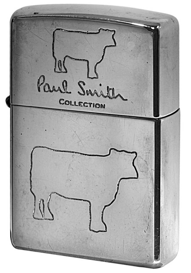 Zippo ジッポー 中古・Paul Smith ポール・スミス 箱なし 保証書なし 傷あり 1997年製造  Cow メール便可