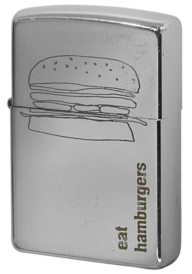 Zippo ジッポー 中古・Paul Smith ポール・スミス 箱なし 保証書なし 傷あり 2001年製造  ハンバーガー メール便可