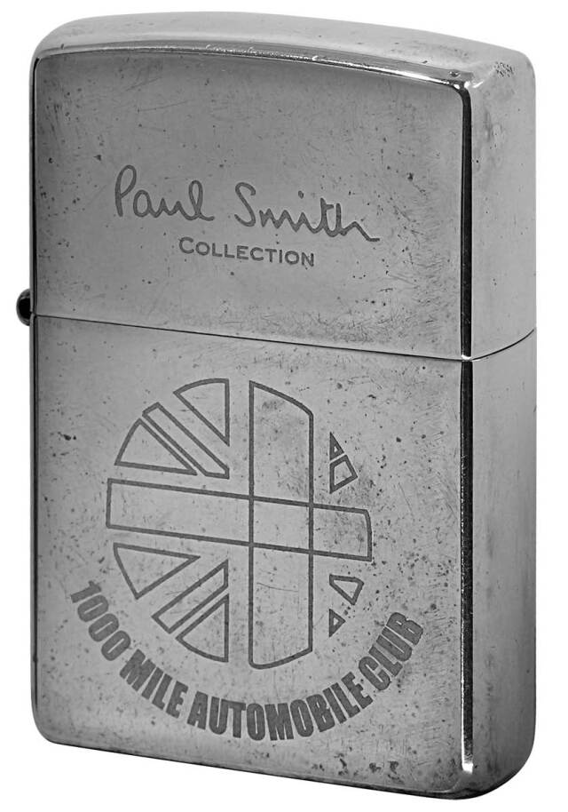 Zippo ジッポー 中古・Paul Smith ポール・スミス 箱なし 保証書なし 傷あり 2002年製造  1000 MILE AUTOMOBILE CLUB メール便可