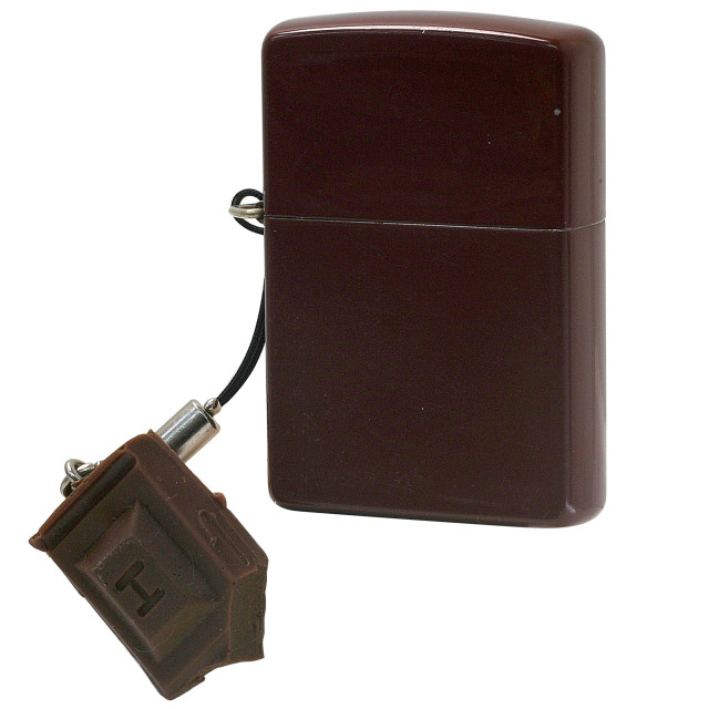 絶版/ヴィンテージ Zippo ジッポー 中古 2006年製造 チョコレート Dカン ストラップ付き  [B]使用感ありやや傷汚れあり