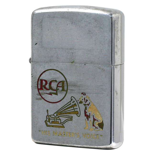 絶版/ヴィンテージ Zippo ジッポー 中古 1964年製造 RCAレコード 蓄音機と犬  [C]使用感あり傷汚れあり