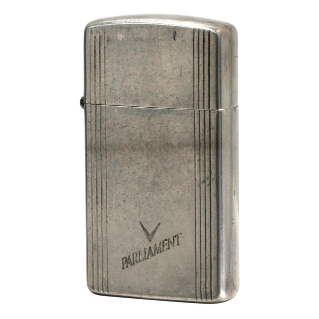 絶版/ヴィンテージ Zippo ジッポー 中古 2002年製造 タバコ銘柄 Parliament パーラメント スリムタイプ  [B]使用感ありやや傷汚れあり