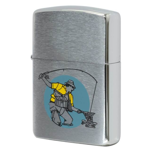 絶版/ヴィンテージ Zippo ジッポー 中古 1995年製造 カナダ製造 SPORT Series FISHERMAN スポーツシリーズ 釣り人  [N]未使用・新品