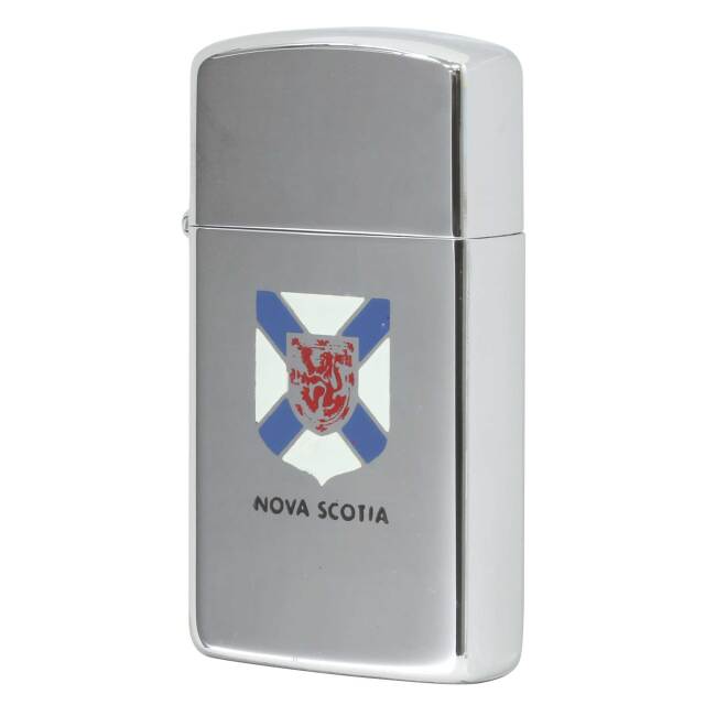 絶版/ヴィンテージ Zippo ジッポー 中古 1992年製造 カナダ製造 州の紋章シリーズ NOVA SCOTIA ノバ・スコシア州 鏡面 スリム  [N]未使用・新品