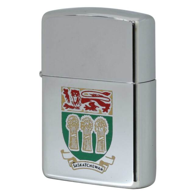 絶版/ヴィンテージ Zippo ジッポー 中古 1992年製造 カナダ製造 州の紋章シリーズ SASKATCHEWAN サスカチュワン州 鏡面 レギュラー  [N]未使用・新品