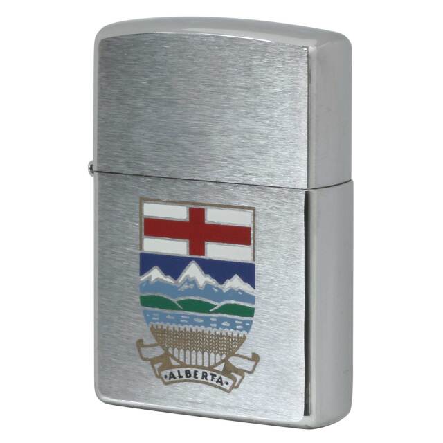 絶版/ヴィンテージ Zippo ジッポー 中古 1996年製造 カナダ製造 州の紋章シリーズ ALBERTA アルバータ州 つや消し レギュラー  [N]未使用・新品