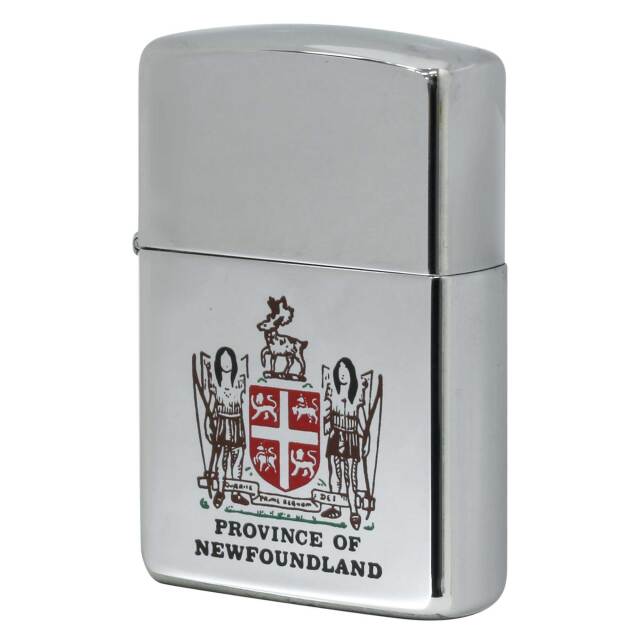 絶版/ヴィンテージ Zippo ジッポー 中古 1992年製造 カナダ製造 州の紋章シリーズ Newfoundland and Labrador ニューファンドランド・ラブラドール州 鏡面 レギュラー  [N]未使用・新品