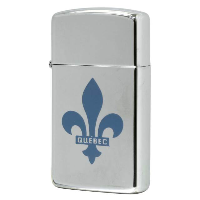 絶版/ヴィンテージ Zippo ジッポー 中古 2000年製造 カナダ製造 州の紋章シリーズ QUEBEC ケベック州 鏡面 スリム  [N]未使用・新品