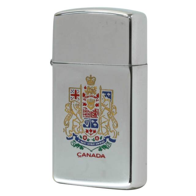 絶版/ヴィンテージ Zippo ジッポー 中古 2000年製造 カナダ製造 カナダ 国章 鏡面 スリム  [N]未使用・新品